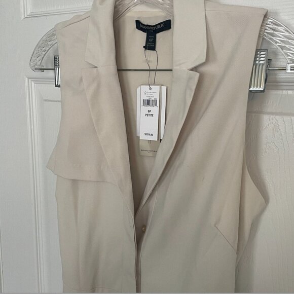 Banana Republic Belted Trench Shirt Dress Vest - SEATH Dress - NWT (size 6) - Picture 4 of 6
